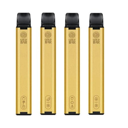 Gold Bar 600 Disposable Vape Pod Puff Pen Device - Box of 10